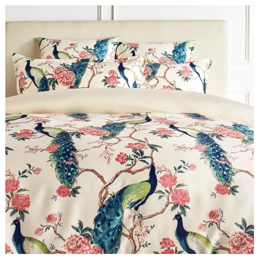 Z Gallerie King Duvet and Shams. Pavo Bedding
